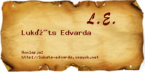 Lukáts Edvarda névjegykártya